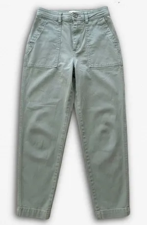 A New Day Womens High Rise Utility Pants Sage Green Tapered Ankle Chino Size 0 thumbnail 1