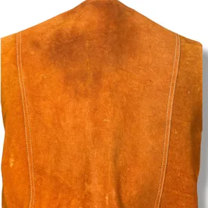 Vintage Suede Leather Fringe Vest Desert Boho Western Hippie Festival Rust Tan thumbnail 10