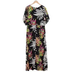 Lane Bryant Maxi Dress Womens 18/20 Floral Faux Wrap Black Chiffon Excellent thumbnail 4