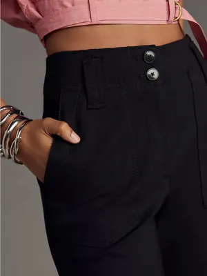 Anthropologie Maeve The Naomi Ponte Wide-Leg Flare Pants in Black Size 28 NWT thumbnail 2