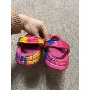 Crocs Classic Lined Tie‎ Dye Clog Shoes Mens 5 Womens 7 Pink Blue Yellow thumbnail 3
