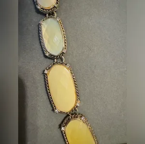 Dana Buchman Gold Tone Yellow Jeweled Rhinestone Necklace thumbnail 3