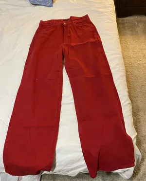 Nasty Gal Red Jeans  thumbnail 1