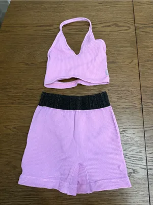 FP Movement Ribbed Halter Crop Top & Biker Short Set thumbnail 1
