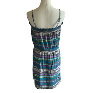 Arizona stretchy striped spaghetti strap dress Medium Y2K Beachy travel thumbnail 3