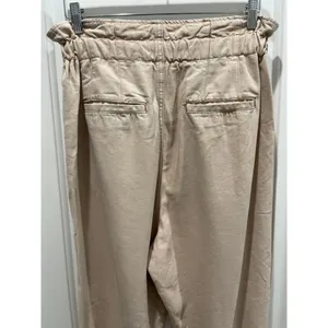 Free People Margate Paperbag Waist Pleated Misty Rose Trouser Pants Sz S thumbnail 4