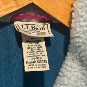 L.L. Bean High Pile Baby Blue Sherpa Fleece Vest - size XS thumbnail 5