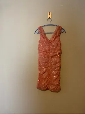 Lucy in the sky Pink sequin mini cocktail dress size‎ Medium thumbnail 6