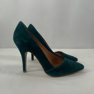 Madewell The Mira Suede‎ Point Toe Heels in Green Size 6 thumbnail 3