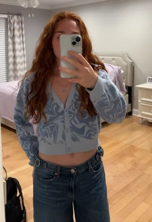 PacSun Patterned Blue Cardigan thumbnail 1