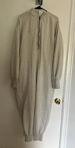 FP Movement x Hatch Maternity Hooded Jumpsuit Sz:S Gray Half Zip Cotton Blend thumbnail 1
