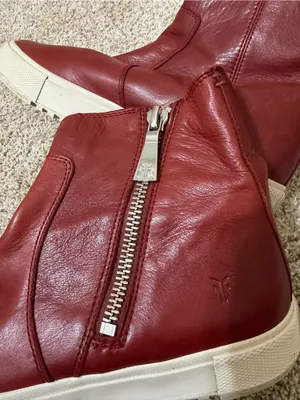 FRYE Gia Lug Zip Leather Bootie Sneaker Red Clay 9.5 thumbnail 7