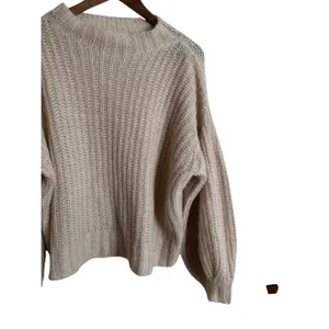 Sezane Olric Jumper Kid Mohair Alpaca Light Pink Womans Small thumbnail 6