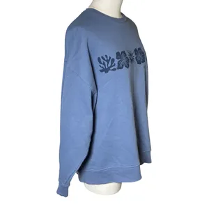 Roxy Blue Graphic Fleece Sweatshirt Women's S Coastal Surf Y2K Hibiscus thumbnail 4