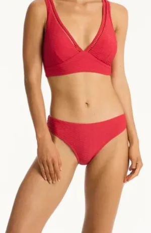 Sea Level Australia Red Honeycomb Textured Bikini Bottoms Size US 8 NEW NWT thumbnail 1