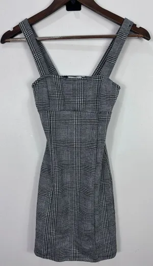 Haley & June Womens XS‎ Glen Plaid Mini Dress Open Back Preppy Academia Chic thumbnail 1