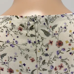 New Nasty Gal Cream Dainty Floral Long MaxiDress elbow length bell sleeves sz 4 thumbnail 6