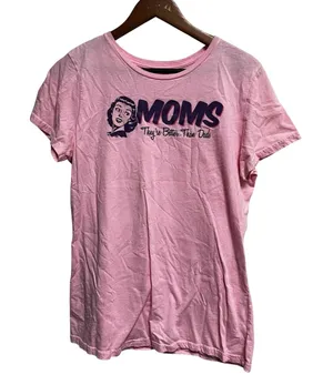 Pink Moms Theyre Better Than Dads Retro Graphic Glitter T-Shirt Large 12/14 thumbnail 1