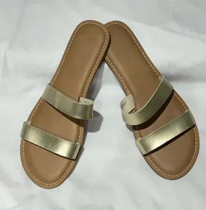 Gap Women's Pale Gold Double Strap Slides Size 10 thumbnail 1