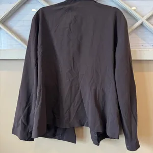 Eileen Fisher 2X Open Front Classic Wool Blazer | Size 2X‎ black thumbnail 6