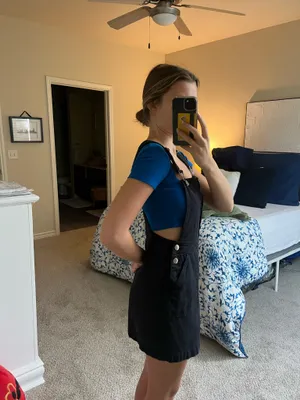 Black Denim Overall Dress H&M thumbnail 2