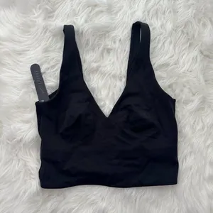 Nike Skims Matte V-Neck Longline Bra Obsidian Size XS thumbnail 3