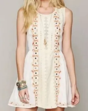 Free People Water Lily mirror mini dress crochet size‎ 2 lined thumbnail 1