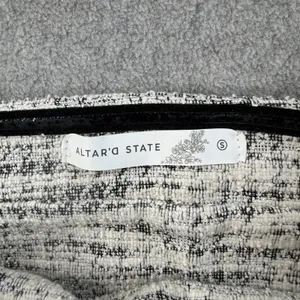 Altar'd State Women's Small Black White Tweed Strapless Cropped Bandeau Top thumbnail 5