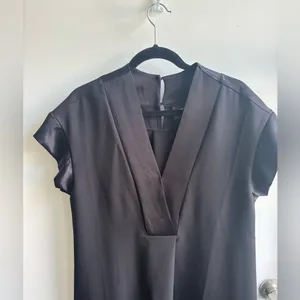Maeve NEW WITH TAGS Black Deep V Dress medium minimalist‎ classic workwear thumbnail 5