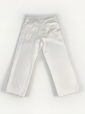 WJ Martin Roberta White Wide Leg Denim Pants Cotton Linen Blend NWT Sz 46 US 10 thumbnail 3