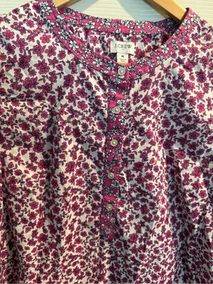 J. Crew Magenta Floral Long Sleeve Top thumbnail 7
