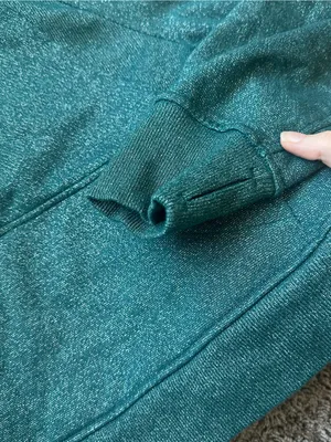 lululemon athletica Dark Green Tinsel Sparkle Half-Zip Hoodie Scuba thumbnail 4