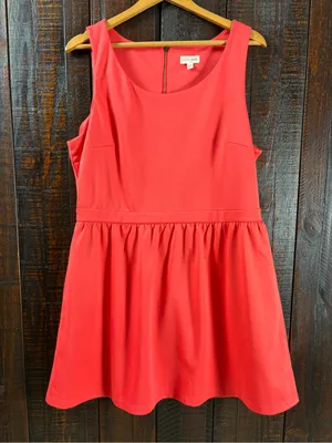 Maison Jules Deep Coral Fit & Flare Summer Dress with Pockets thumbnail 6