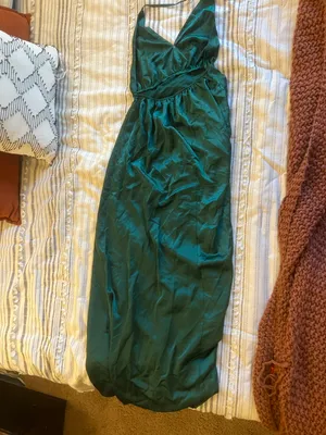 SheIn Green Satin Maxi Dress thumbnail 5