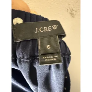 J.Crew Navy Blue Polka Dot Pleated Midi Skirt With Pockets Womens Size 6 thumbnail 4