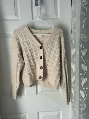 Cyrus Cable Knit Button-Front Women's Cardigan Sweater size L thumbnail 6