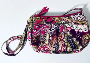 Vera Bradley Multicolor Pink Floral Little Hipster Bag Crossbody Purse VGC thumbnail 1
