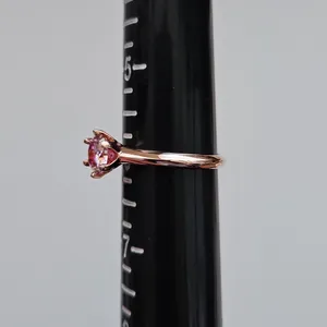 1ct Pink Moissanite, Rosegold. Size 6 thumbnail 4