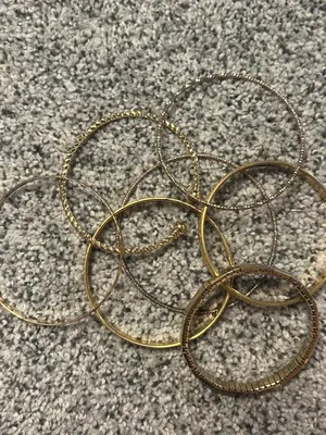 Set of six gold tone bangles thumbnail 3
