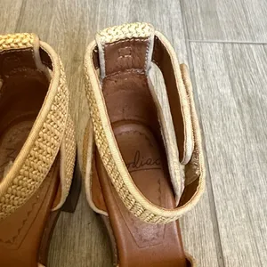Zodiac IDA Woven‎ Raffia Block Heel Sandals Beige Ankle Strap SZ 8 thumbnail 5