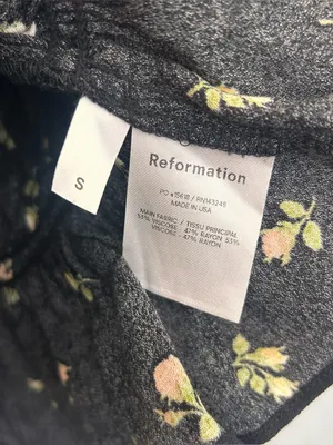 Reformation Solis Briar Black Floral Off the Shoulder Milkmaid Boho Top Small thumbnail 11