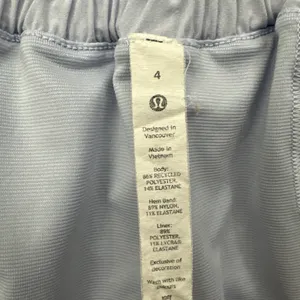Lululemon Hotty Hot Shorts High Rise 4" Blue Linen Athletic Athleisure Women's 4 thumbnail 5
