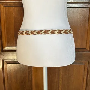 Fossil Women's Braided Leather belt Two Tone Brown Size‎ Small thumbnail 3