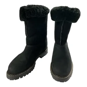 Sorel Suede Shearling Foldover Tall Black Boots Black Size 7M thumbnail 2