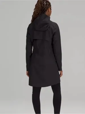 lululemon athletica Black Hooded Trench Coat thumbnail 2