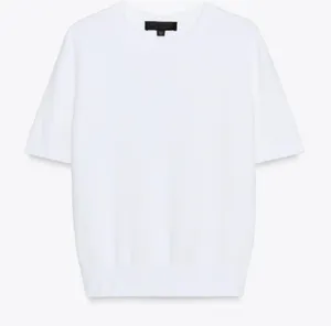 Zara White Short Sleeve Sweater thumbnail 1