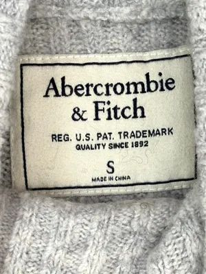 Abercrombie & Fitch Women's Small Oatmeal Wool Blend Mockneck Sweater Dual Zip thumbnail 9