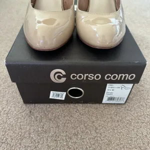 Corso Como Del Heel Pump Tan Nude Beige Patent Leather Women’s US 6.5 Repaired thumbnail 6