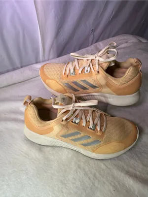 adidas Women's Peach/Tan Knit Athletic Sneakers thumbnail 2