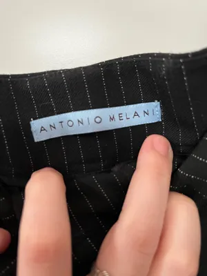 Antonio Melani Black Pinstripe Pants size 8 thumbnail 3